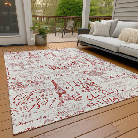 Addison Chantille ACN2209 Novelty Machine Made Transitional Red Rug