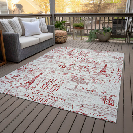 Addison Chantille ACN2209 Novelty Machine Made Transitional Red Rug