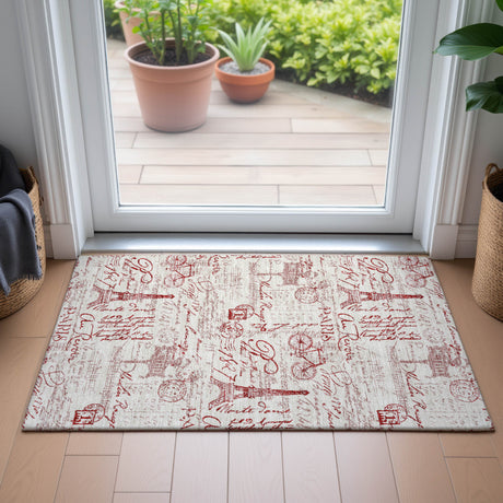Addison Chantille ACN2209 Novelty Machine Made Transitional Red Rug