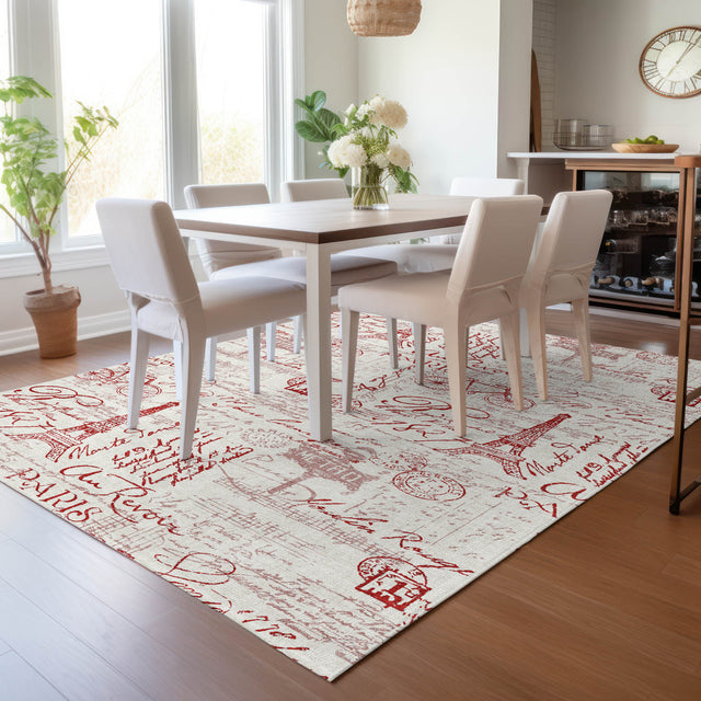 Addison Chantille ACN2209 Novelty Machine Made Transitional Red Rug