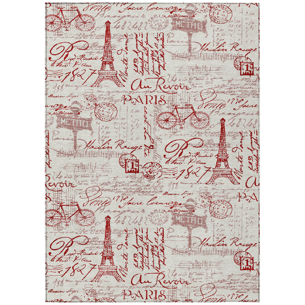 Addison Chantille ACN2209 Novelty Machine Made Transitional Red Rug