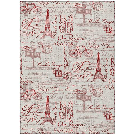 Addison Chantille ACN2209 Novelty Machine Made Transitional Red Rug