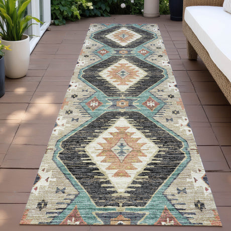 Addison Chantille ACN2210 Moroccan Machine Made Transitional Black Rug