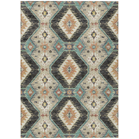 Addison Chantille ACN2210 Moroccan Machine Made Transitional Black Rug