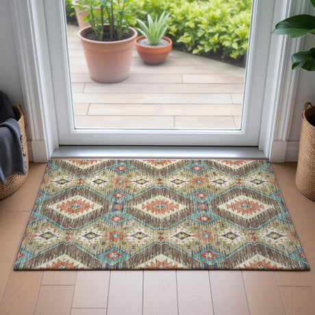 Addison Chantille ACN2210 Moroccan Machine Made Transitional Khaki Rug