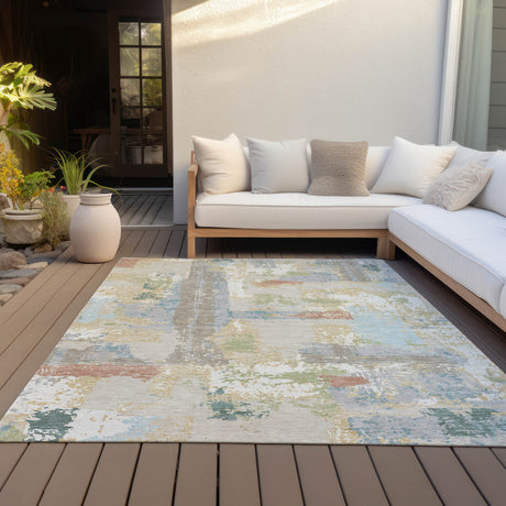 Addison Chantille ACN2212 Abstract Machine Made Transitional Beige Rug