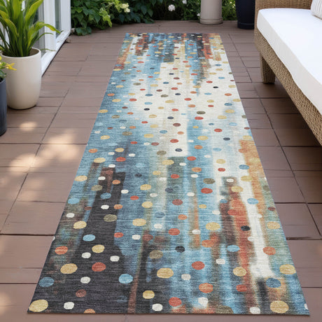 Addison Chantille ACN2213 Geometric Machine Made Transitional Teal Rug