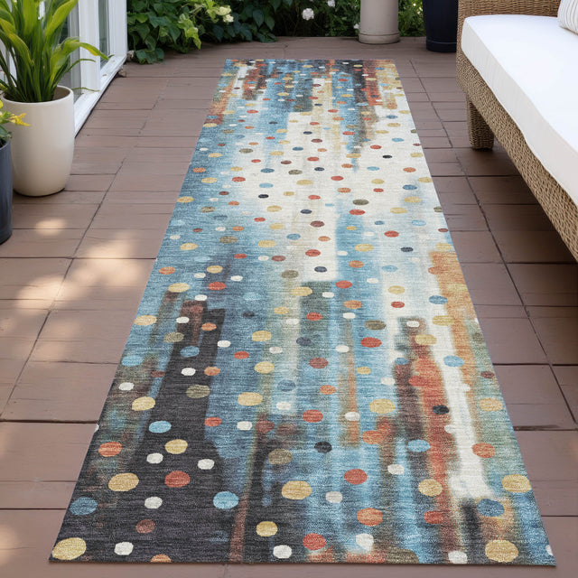Addison Chantille ACN2213 Geometric Machine Made Transitional Teal Rug