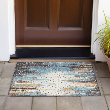 Addison Chantille ACN2213 Geometric Machine Made Transitional Teal Rug