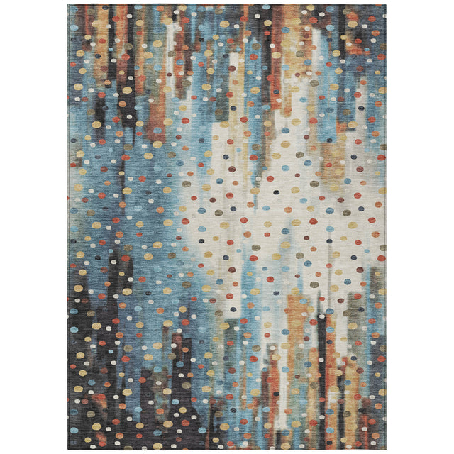 Addison Chantille ACN2213 Geometric Machine Made Transitional Teal Rug