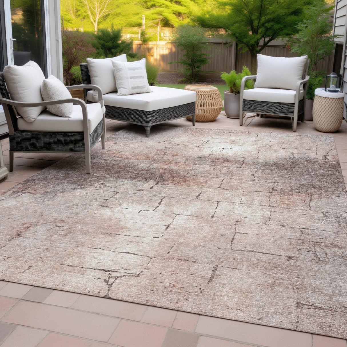 Addison Chantille ACN2215 Geometric Machine Made Transitional Coral Rug