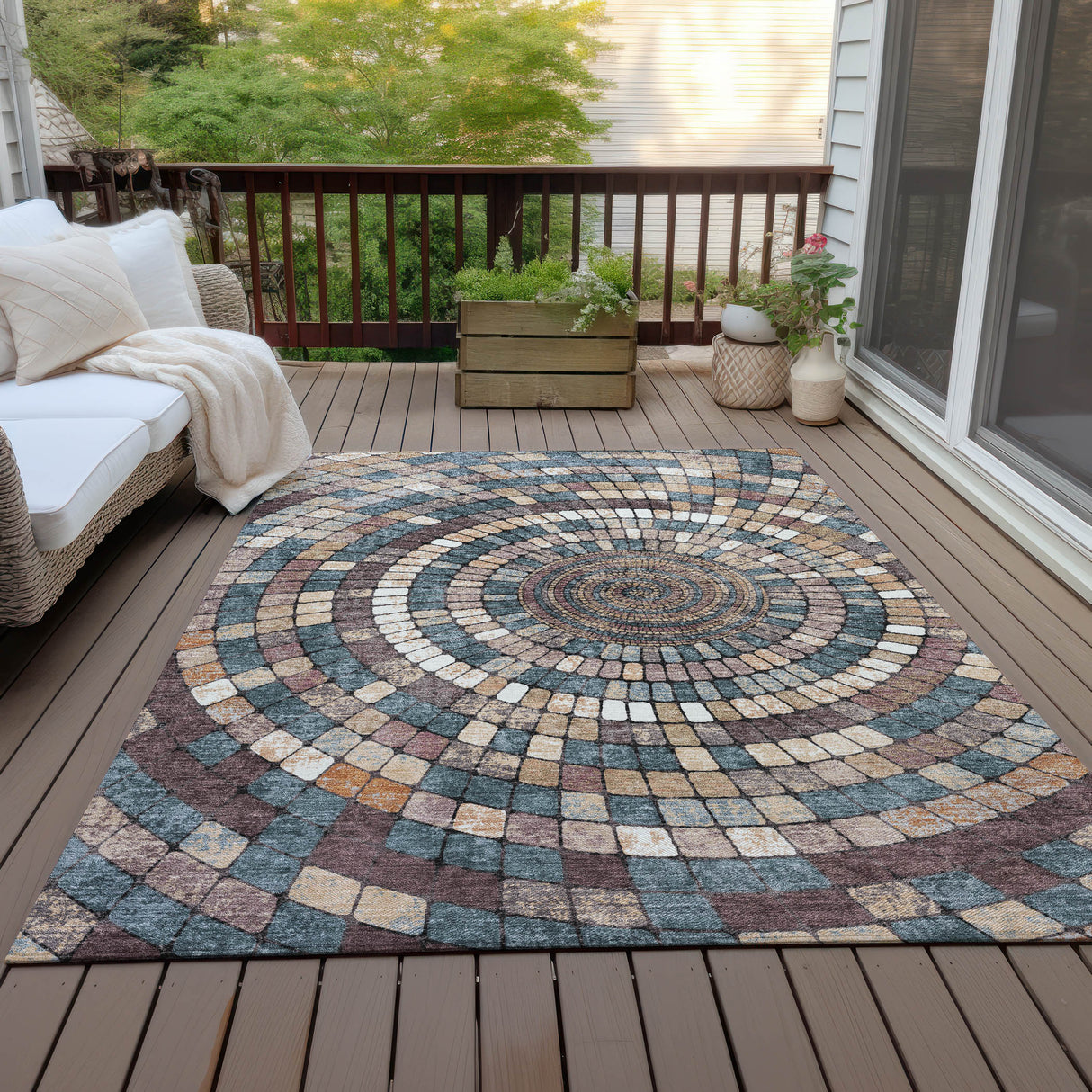 Addison Chantille ACN2216 Geometric Machine Made Transitional Copper Rug