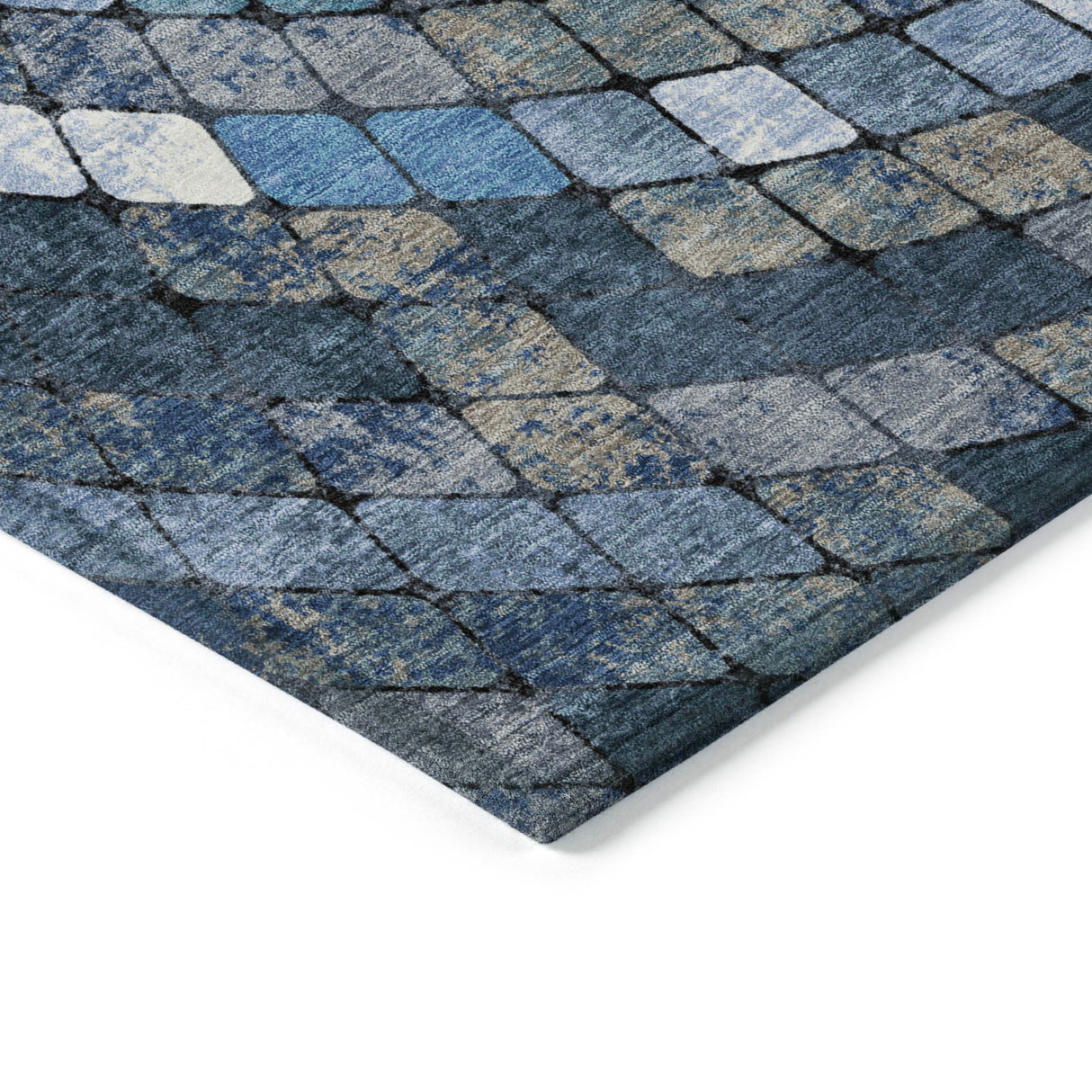 Addison Chantille ACN2216 Geometric Machine Made Transitional Navy Rug