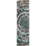 Addison Chantille ACN2216 Geometric Machine Made Transitional Teal Rug