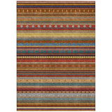 Addison Chantille ACN2218 Stripes Machine Made Transitional Paprika Rug