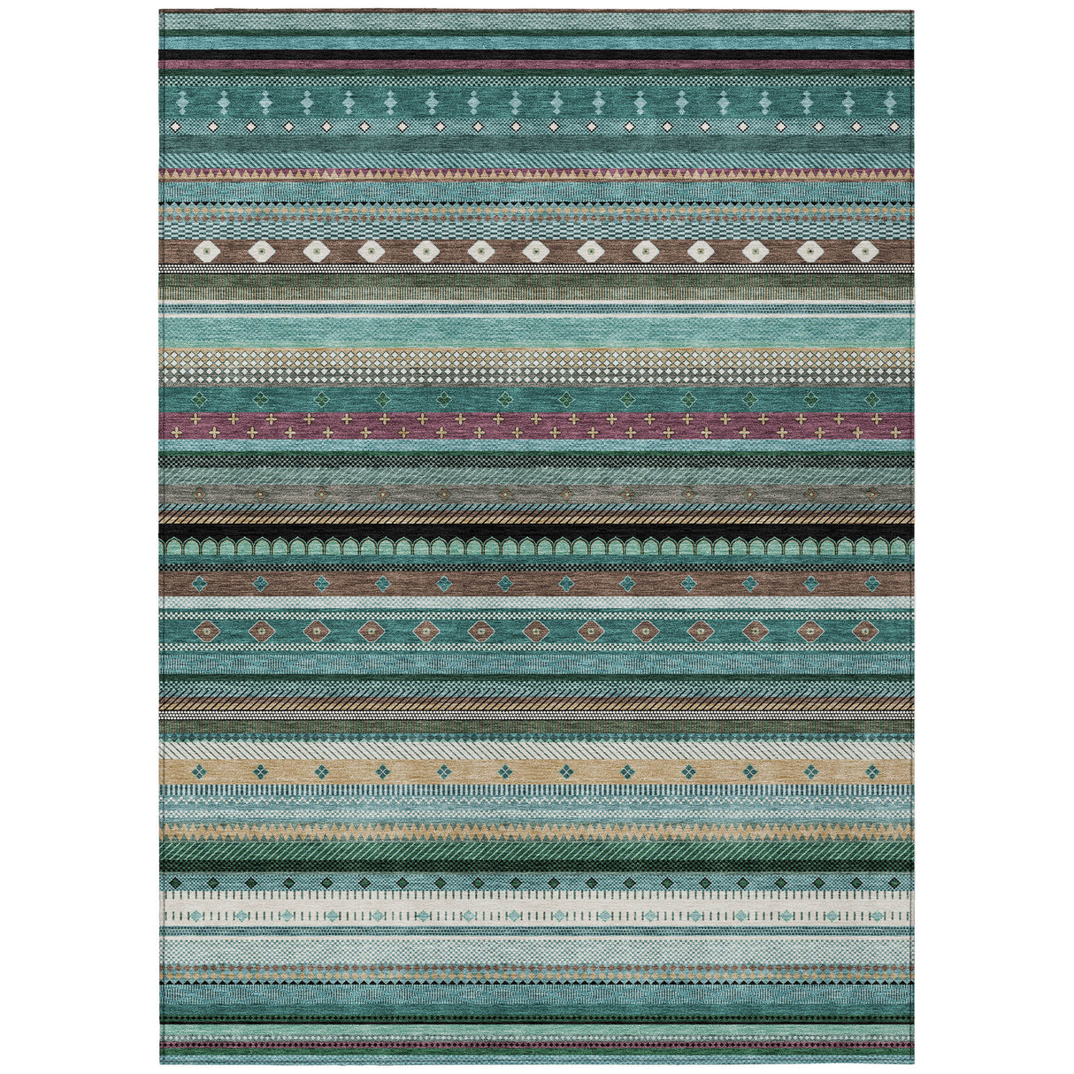 Addison Chantille ACN2218 Stripes Machine Made Transitional Teal Rug