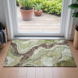 Addison Chantille ACN2219 Abstract Machine Made Transitional Aloe Rug