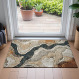 Addison Chantille ACN2219 Abstract Machine Made Transitional Putty Rug