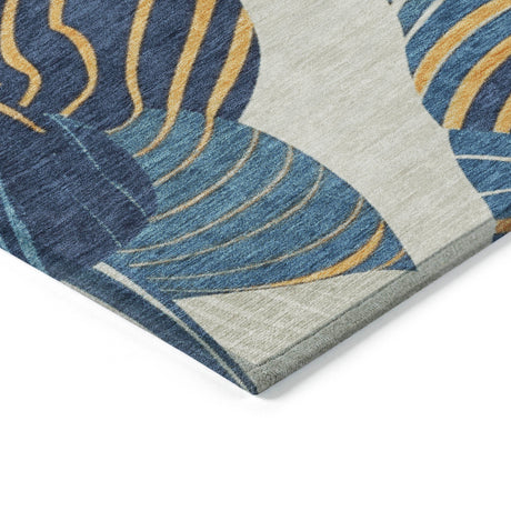 Addison Chantille ACN2220 Floral Machine Made Transitional Navy Rug