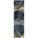 Addison Chantille ACN2221 Floral Machine Made Transitional Navy Rug