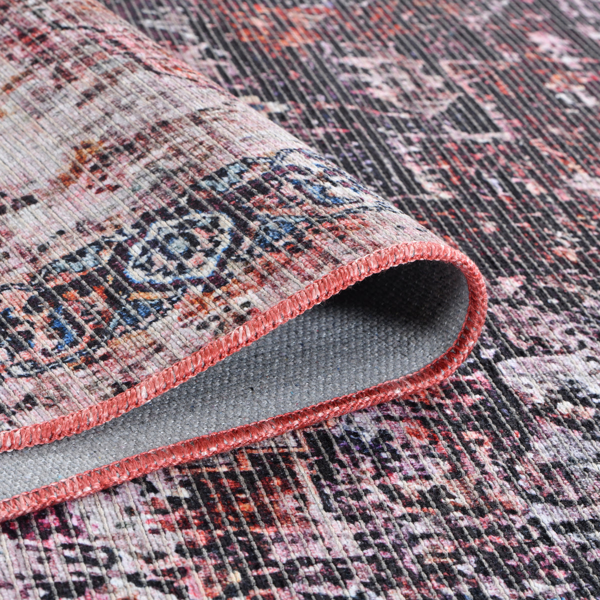 Amer Alaska ALA-1 Beige / Red area rug - rolled view