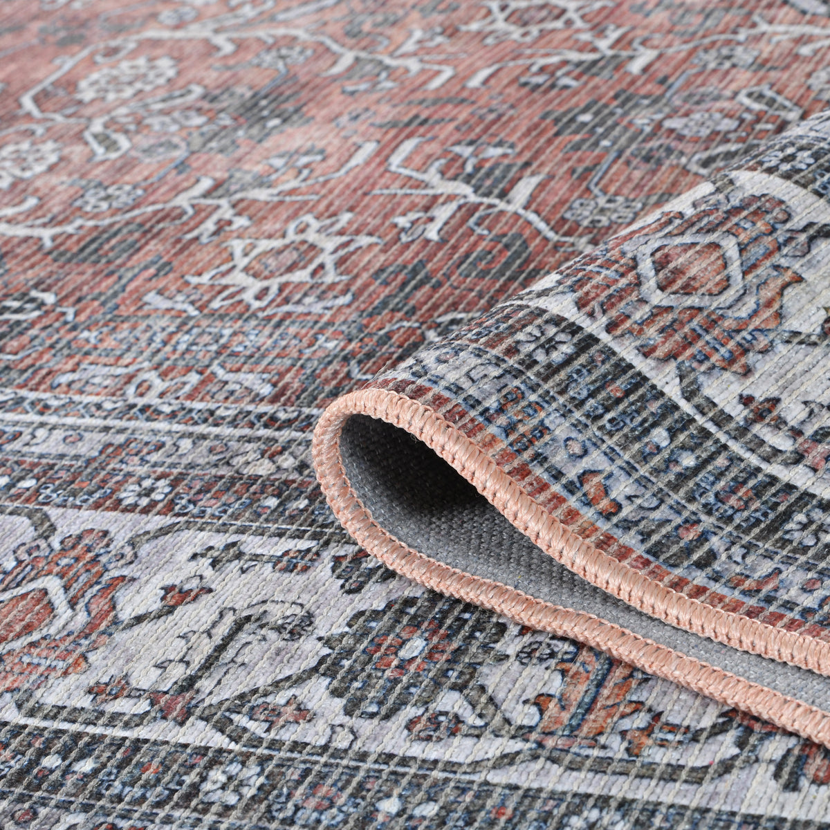 Amer Alaska ALA-4 Terra / Gray area rug - rolled view