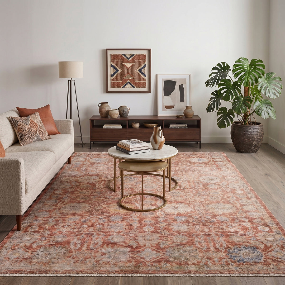 Amer Albany ALB-5 Pink area rug - lifestyle view