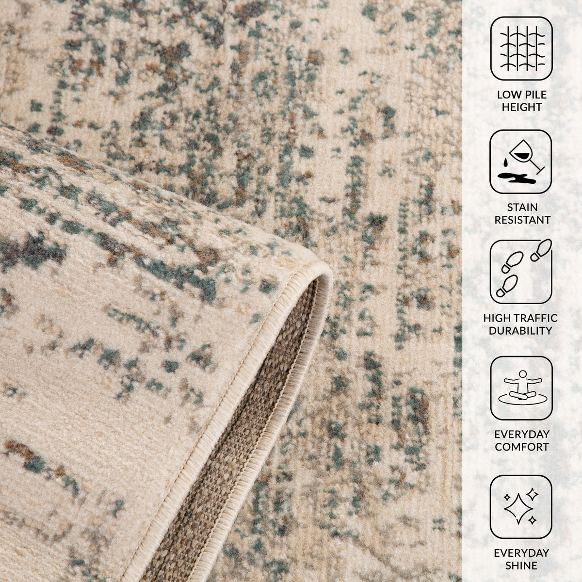 Amer Alpine ALP-10 Ivory area rug - infographic view