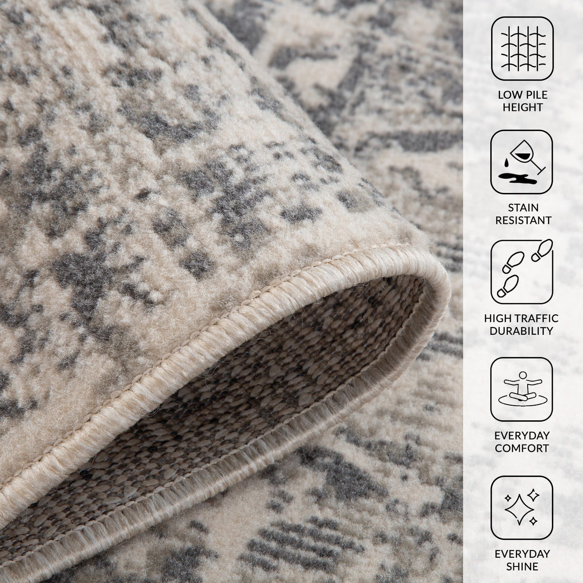 Amer Alpine ALP-4 Medium Gray area rug - infographic view