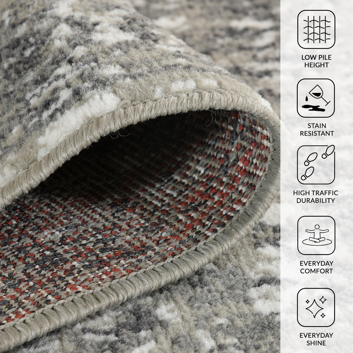 Amer Alpine ALP-7 Dark Gray area rug - infographic view