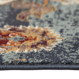 Amer Allure Classic Bordered Power-Loom Teal Blue Area Rug