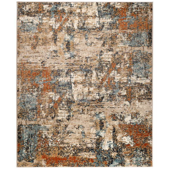 Amer Allure Contemporary Power-Loom Beige/Rust Area Rug