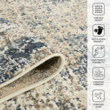 Amer Allure Contemporary Power-Loom Gray Blue Area Rug