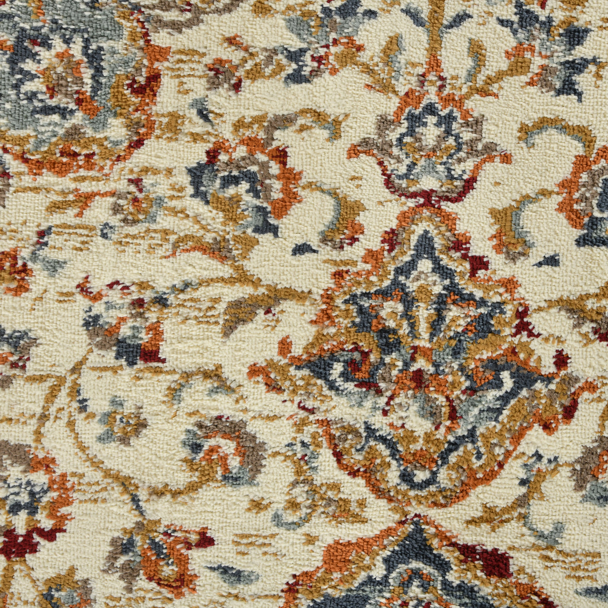 Amer Allure Classic Medallion Power-Loom Ivory/Navy Blue Area Rug
