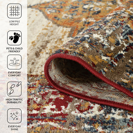 Amer Allure ALU-4 Beige / Red area rug - infographic view