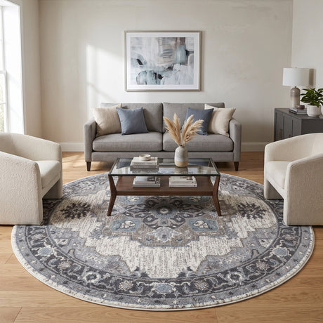 Amer Alexandria ALX-51 Ivory / Stone Gray area rug - lifestyle view