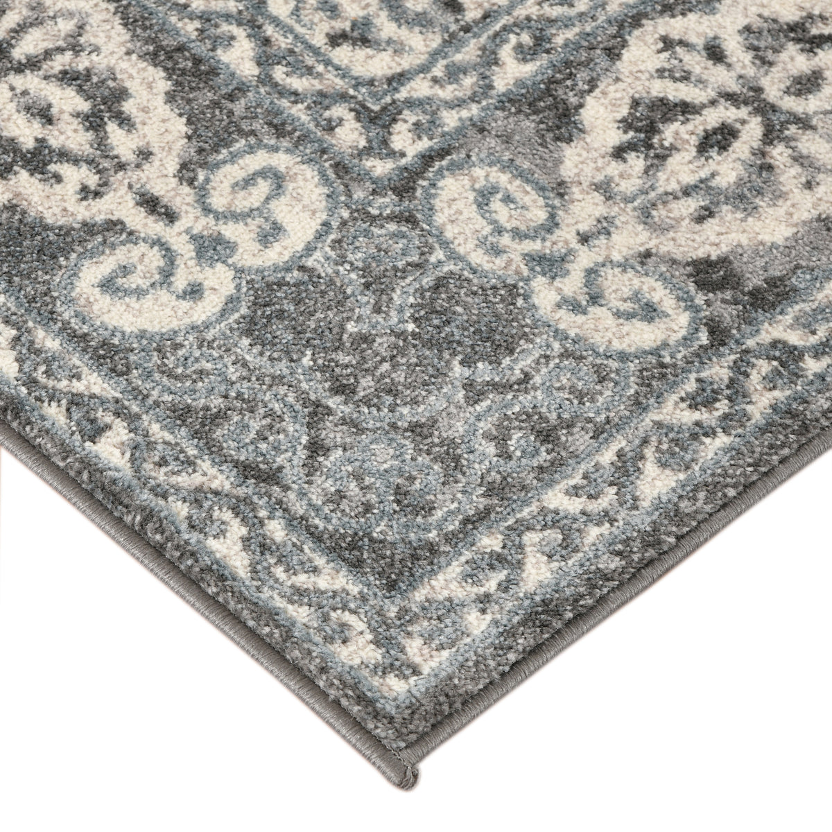 Amer Alexandria ALX-10 Steel Blue area rug - corner view