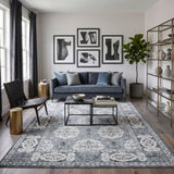 Amer Alexandria ALX-10 Steel Blue area rug - lifestyle view