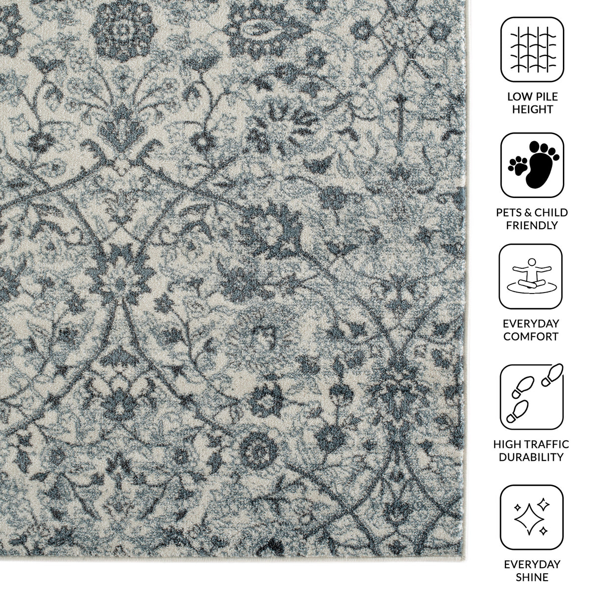 Amer Alexandria ALX-24 Light Blue area rug - infographic view