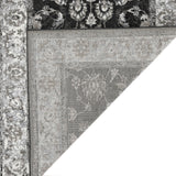 Amer Alexandria Classic Bordered Power-Loom Black/Ivory Area Rug