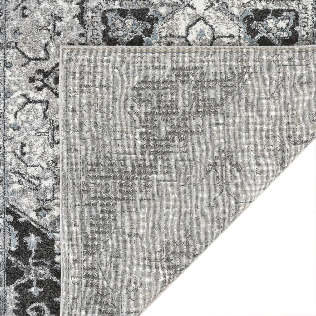 Amer Alexandria ALX-49 Ivory / Gray area rug - back view