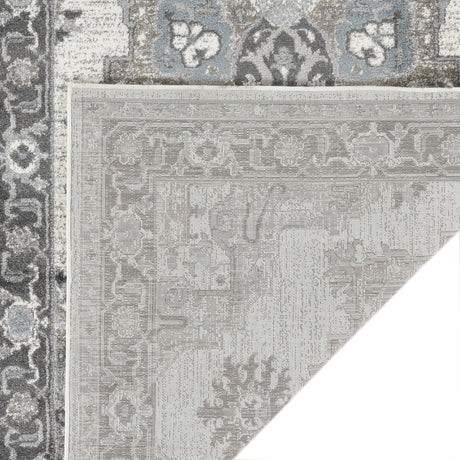 Amer Alexandria ALX-51 Ivory / Stone Gray area rug - back view