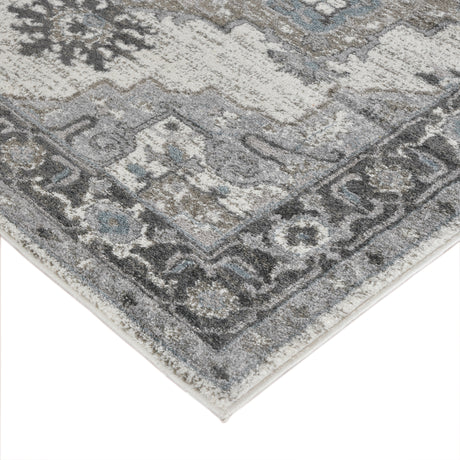 Amer Alexandria ALX-51 Ivory / Stone Gray area rug - corner view