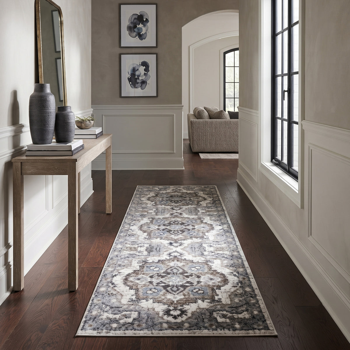 Amer Alexandria ALX-51 Ivory / Stone Gray area rug - lifestyle view