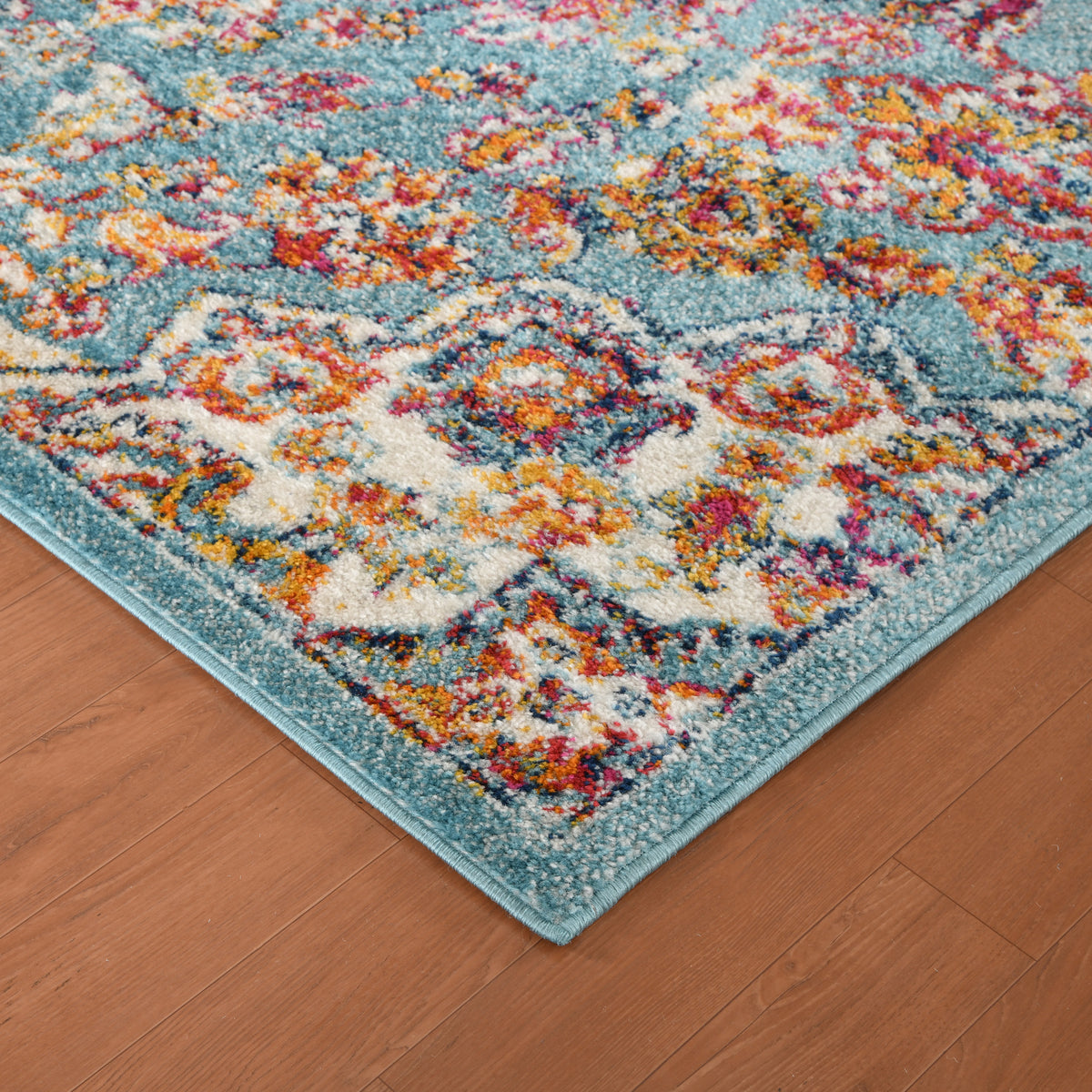 Amer Alexandria ALX-81 Sea Blue area rug - corner view