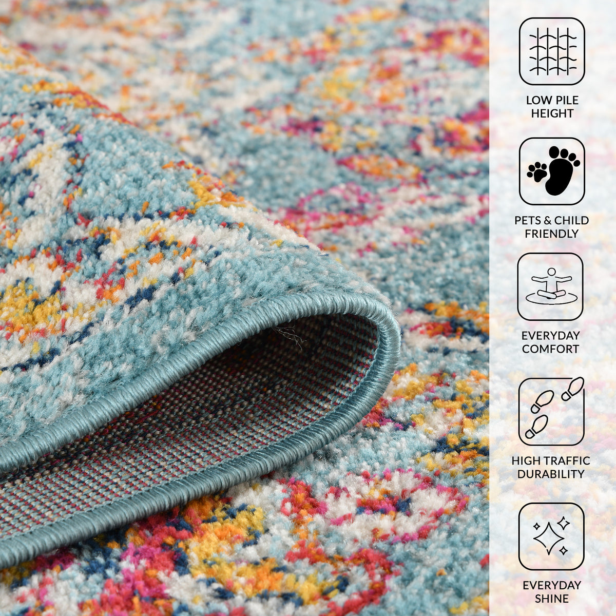 Amer Alexandria ALX-81 Sea Blue area rug - infographic view