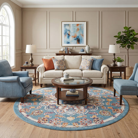 Amer Alexandria ALX-81 Sea Blue area rug - lifestyle view