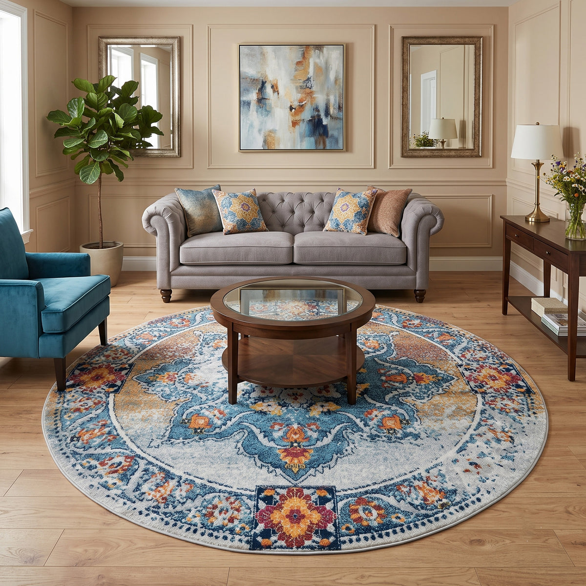 Amer Alexandria ALX-82 Gray / Gold area rug - lifestyle view