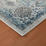 Amer Alexandria ALX-83 Gray / Sea Blue area rug - corner view