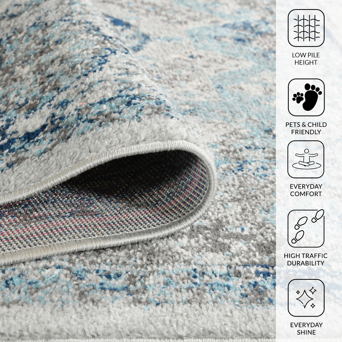 Amer Alexandria ALX-83 Gray / Sea Blue area rug - infographic view